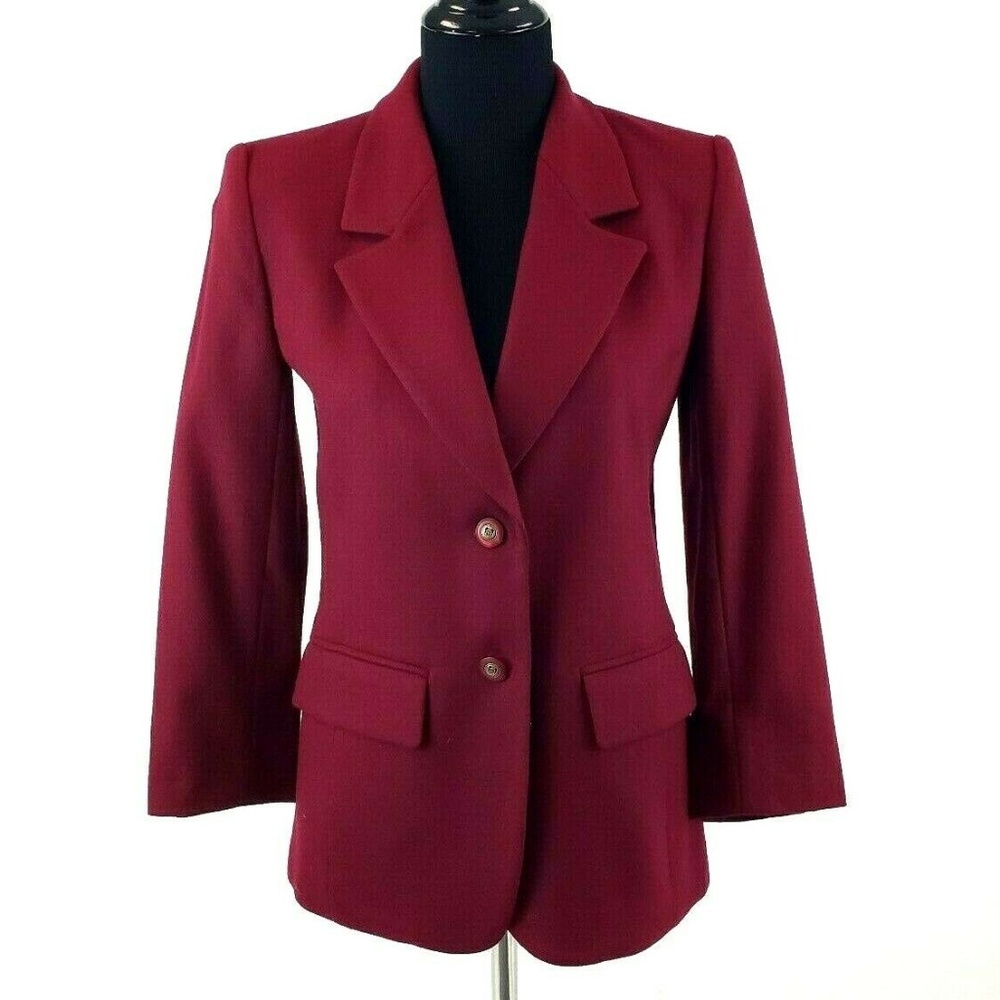 Pendleton Petite Red Wool Blazer - image 7